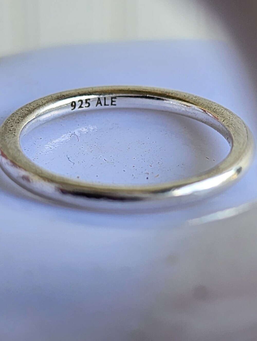 Pandora Ale 925 Simple Sterling Silver Stackable Ring Band Sz 8.5
